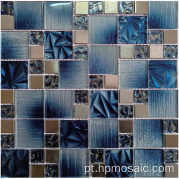 Mosaico laminado de padrão de alumínio azul